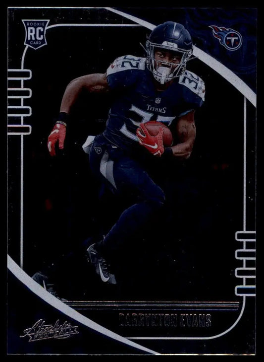 Black Panini Absolute NFL rookie football card of Barrington Evans in Tennessee Titans uniform