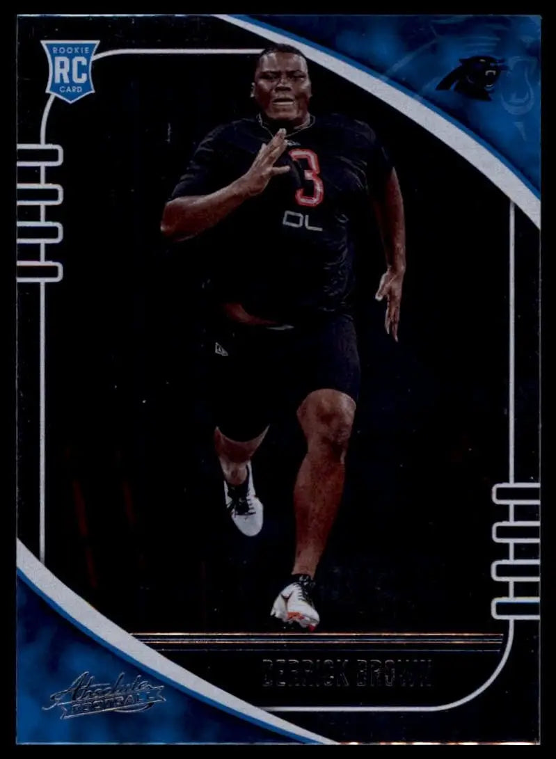 Football trading card featuring Derrick Brown from 2020 Panini Absolute Rookie collection