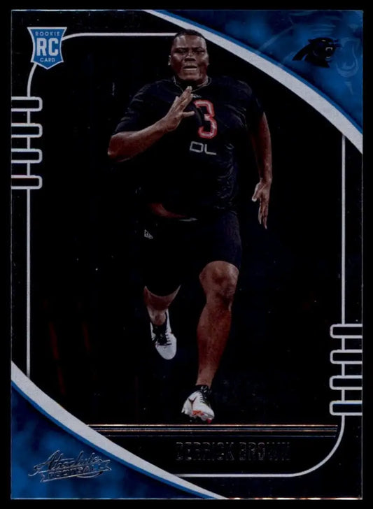 Football trading card featuring Derrick Brown from 2020 Panini Absolute Rookie collection