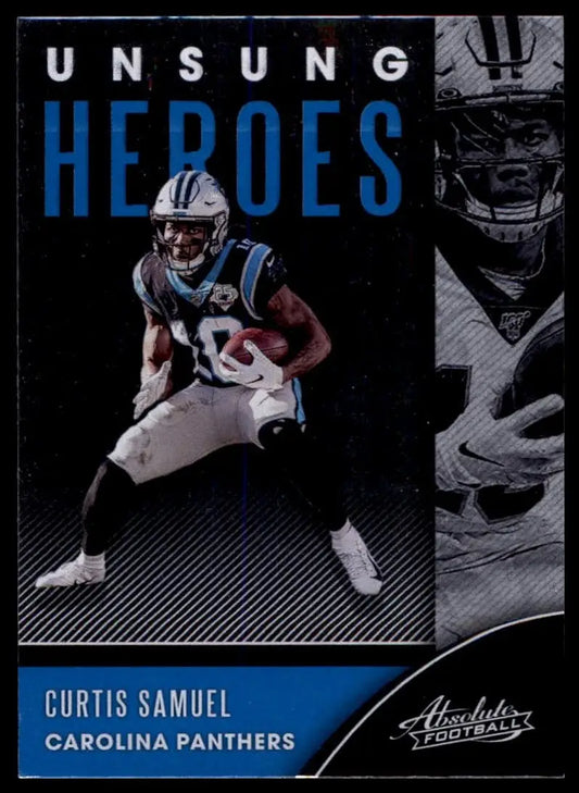 Curtis Samuel 2019 Absolute Football Unsung Heroes trading card featuring Carolina Panthers player