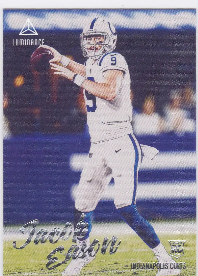 Football player in white uniform number 9 throwing a pass, Panini Chronicles Luminance