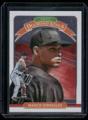 Baseball card featuring Marco Gonzales from Panini Donruss Optic Diamond Kings series