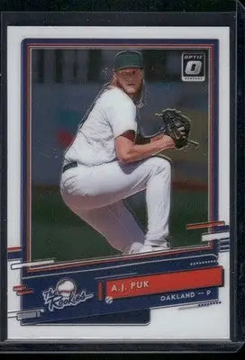 Baseball trading card of pitcher A.J. Puk from Panini Donruss Optic The Rookies
