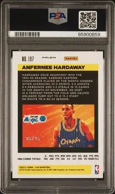 Graded Panini Flux Anfernee Hardaway basketball card from 2020 Flux Anfernee series