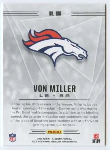 2020 Panini Illusions #100 Von Miller NM-MT football card with original gloss finish