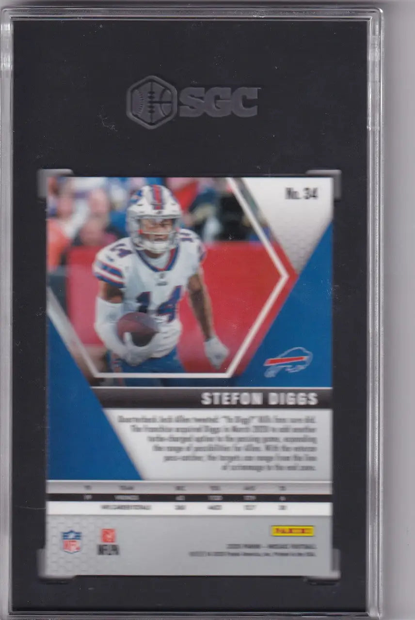 Stefon Diggs football card, 2020 Panini Mosaic #34 SGC 9.5, Buffalo Bills collectible