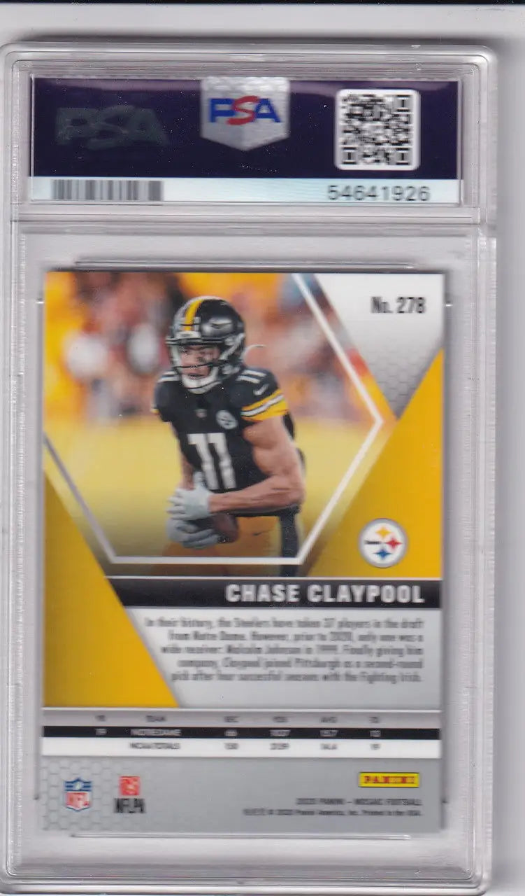 Graded NFL trading card of Chase Claypool from Panini Mosaic PSA series