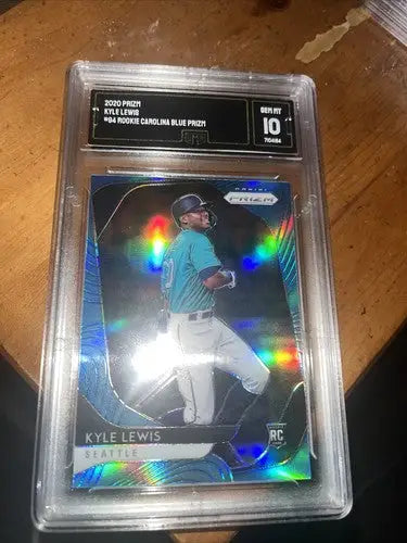 Graded Kyle Lewis Rookie Baseball Card 2020 Prizm GMA 10 with Color Wave design