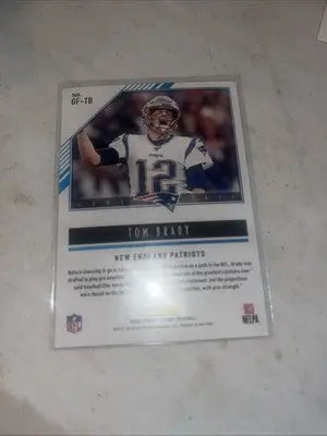 Tom Brady football card showcasing Game Face design from 2020 Score Game Face set