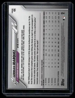 2020 Topps Chrome German Marquez #179 1/3 Baseball - Baseball Card