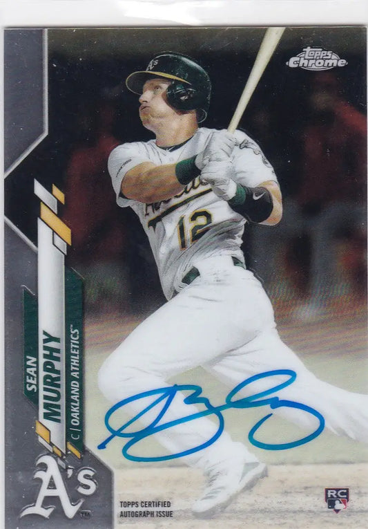Autographed 2020 Topps Chrome Sean Murphy RC Auto Oakland Athletics baseball card