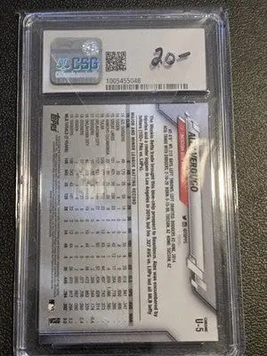 Graded 2020 Topps Chrome Update Alex Verdugo Pink Wave baseball card in авто grade