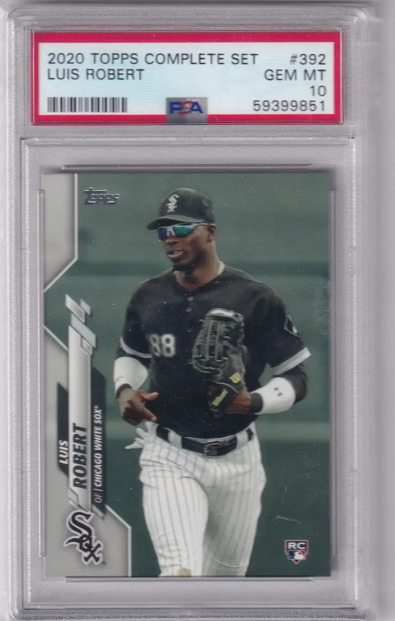 Graded Chicago White Sox Luis Robert PSA 10 baseball card in protective case