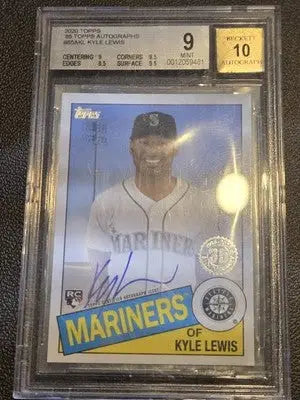 Autographed Kyle Lewis baseball card from 2020 Topps Baseball 35th Anniversary collection