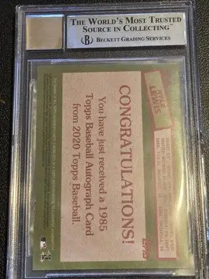 Graded Kyle Lewis baseball card from 2020 Topps Baseball 35th Anniversary featuring autographs