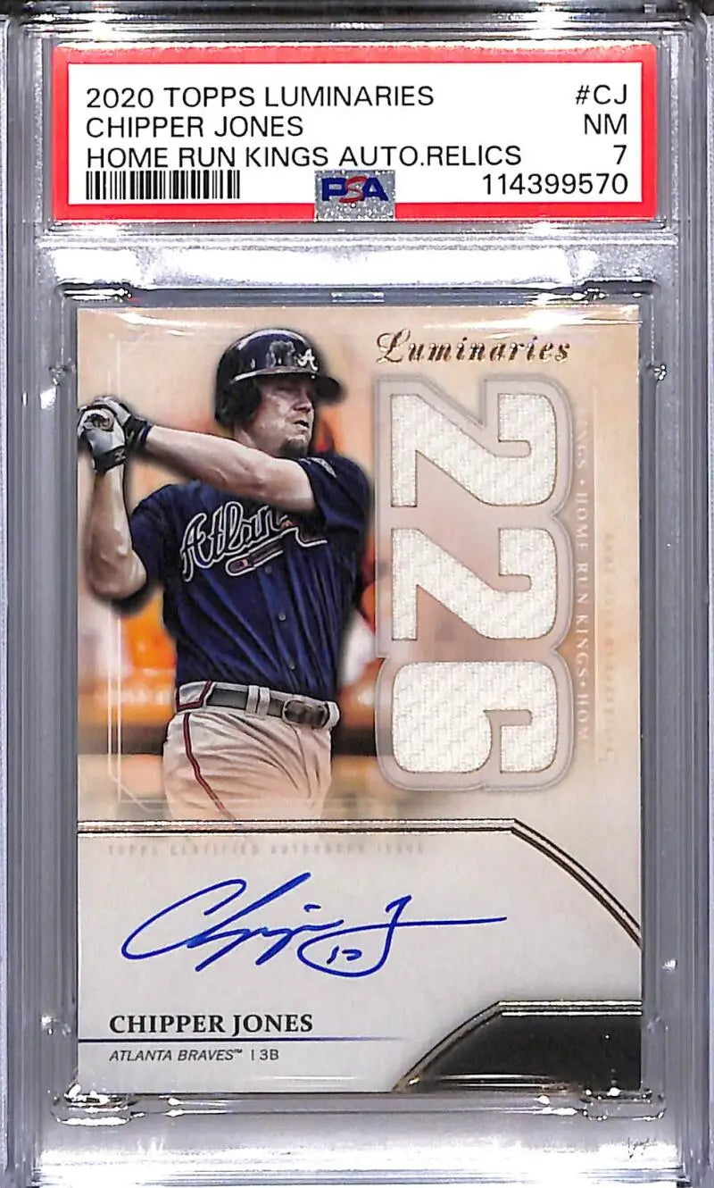 Chipper Jones autographed baseball card from 2020 Topps Luminaries Atlanta Braves Home Run Kings