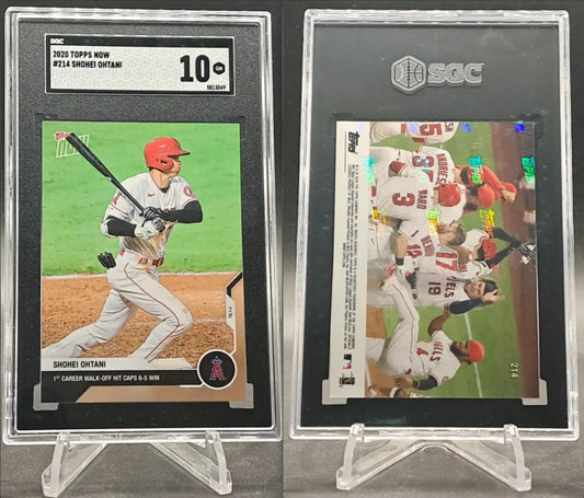 Two graded Shohei Ohtani baseball cards from 2020 Topps Now SGC 10 collection