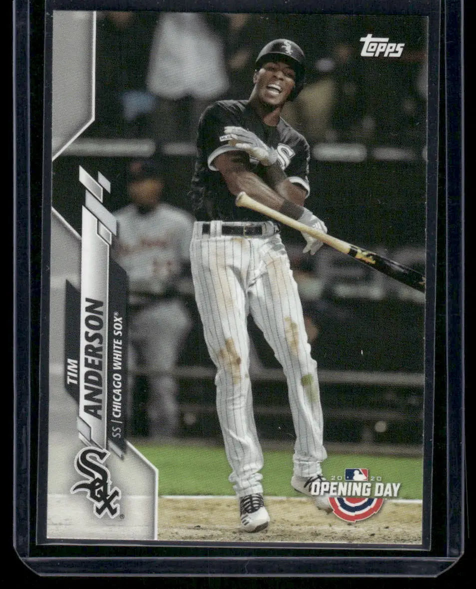 Baseball trading card featuring Tim Anderson of the Chicago White Sox from 2020 Topps Opening Day