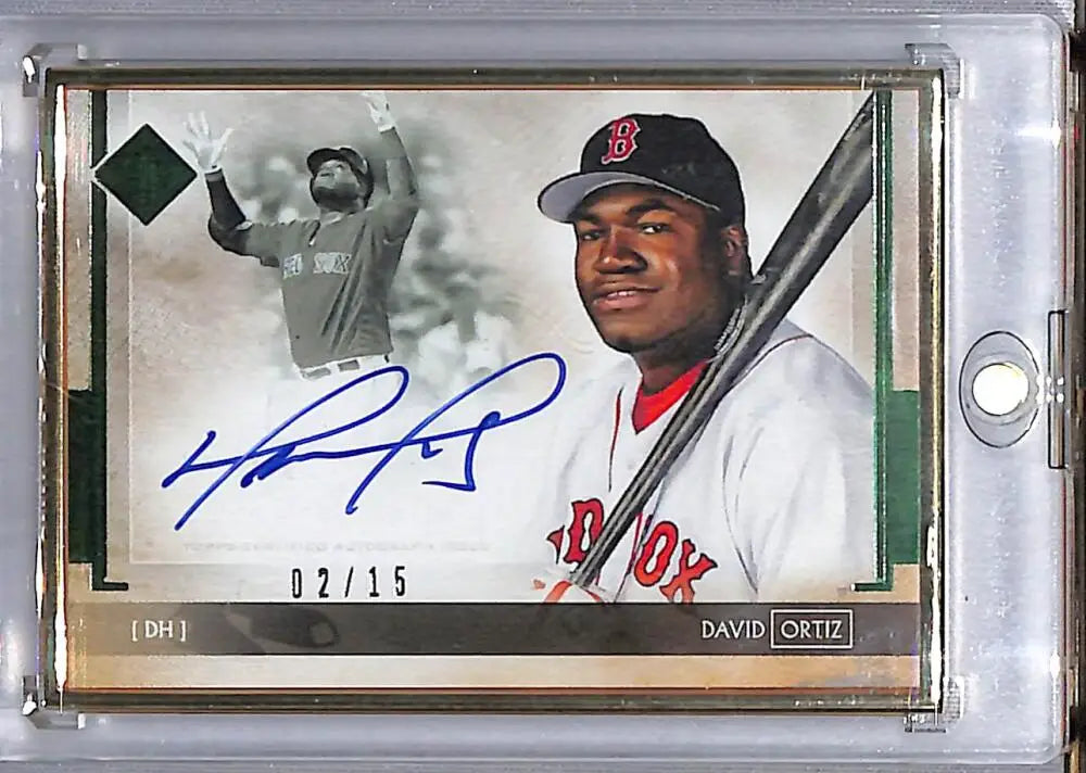 David Ortiz autographed baseball card from 2020 Topps Transcendent featuring Boston Red Sox