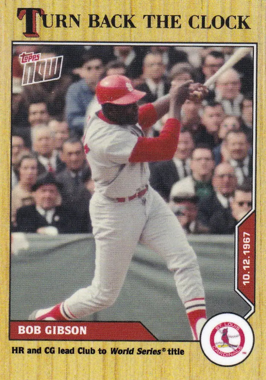 Vintage baseball card featuring Bob Gibson of the St Louis Cardinals for 2020 Turn Back the Clock series