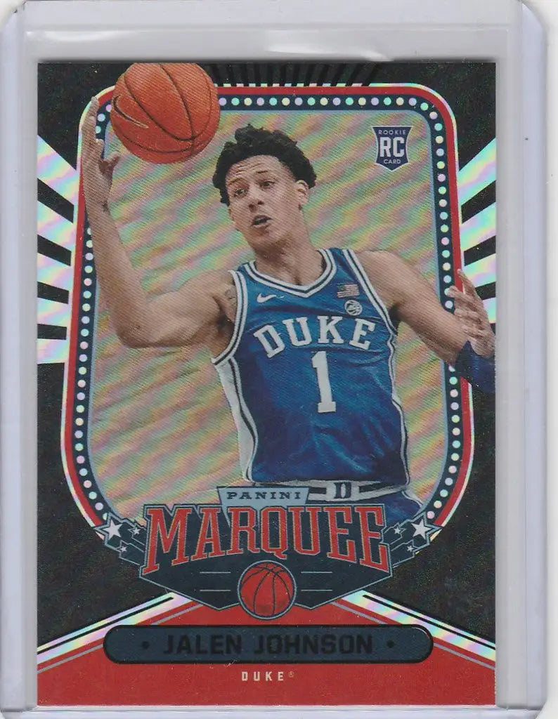 Basketball trading card of Jalen Johnson Duke from Chronicles Draft Picks Marquee Black