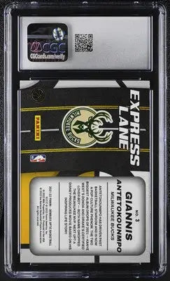 Graded Optic Giannis Antetokounmpo basketball card from 2021-22 Donruss Optic series