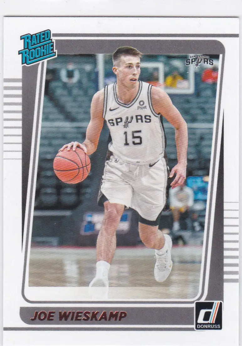 Basketball trading card of Joe Wieskamp, San Antonio Spurs, Donruss Rated Rookie 230