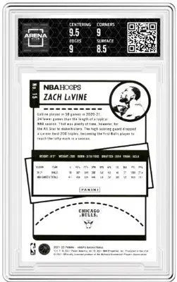Graded NBA Hoops Zach LaVine basketball card from 2021-22 Arena Club series