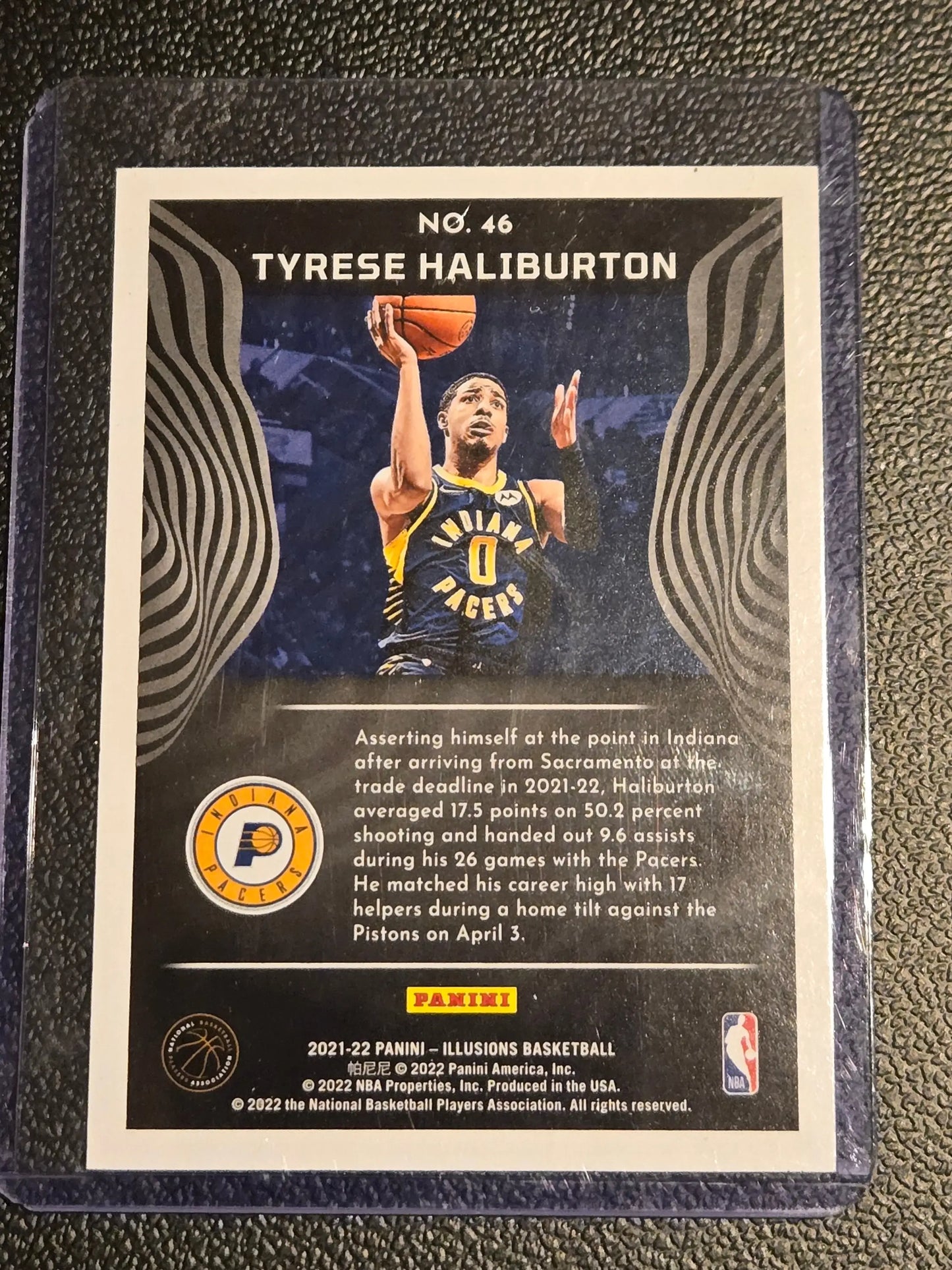 Tyrese Haliburton basketball card from Panini Illusions 2021-22 Panini Illusions series