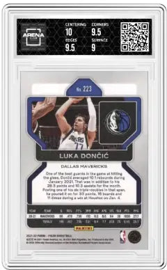 Graded Panini Prizm Luka Dončić basketball trading card 9.5 from 2021-22 Panini Prizm Luka series
