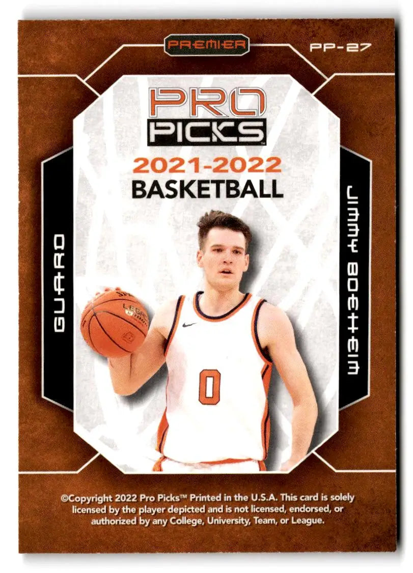 2021-22 Pro Picks Premier #PP-27 Jimmy Boeheim - Trading Card