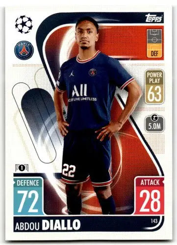 Abdou Diallo trading card from 2021-22 Topps Match Attax UEFA Champions League series