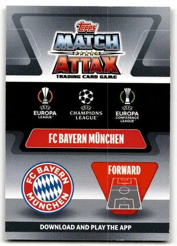 Original gloss Match Attax UEFA trading card of Jamal Musiala from 2021-22 season