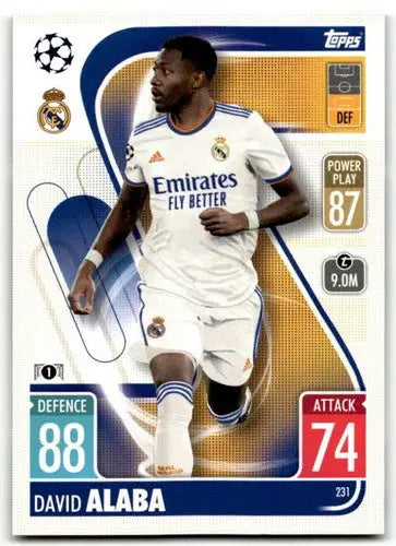 Original gloss David Alaba trading card from 2021-22 Topps Match Attax UEFA Champions League