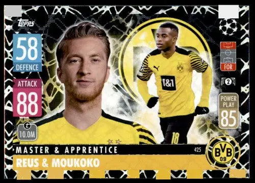 Original gloss of Reus & Moukoko trading card from Match Attax UEFA Champions League