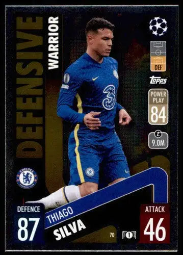 Thiago Silva trading card from 2021-22 Topps Match Attax UEFA Champions League collection