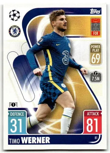 Original gloss Timo Werner Topps Match Attax UEFA Champions League sports cards