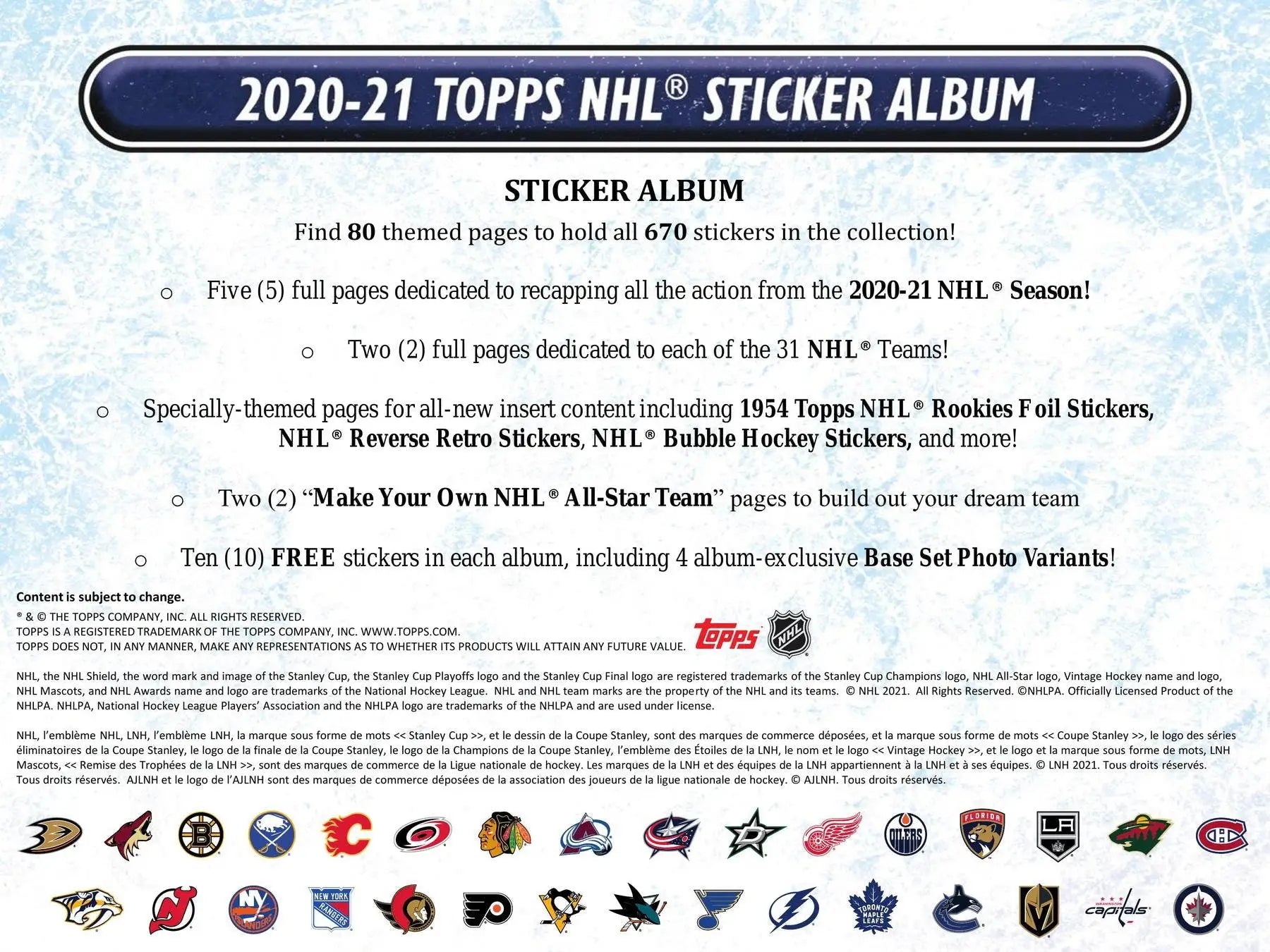 2021-22 Topps NHL Sticker Collection Box featuring Stanley Cup and NHL Reverse Retro cards