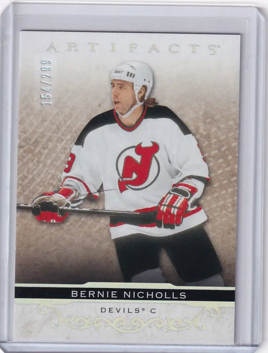 Hockey trading card of Bernie Nicholls, New Jersey Devils, Upper Deck Artifacts