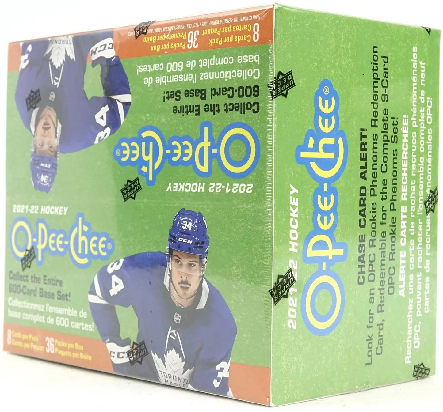 Sealed 2021-22 O-Pee-Chee hockey cards retail box with base set and OPC Rookie Phenoms
