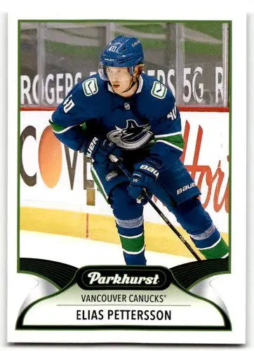 Elias Pettersson hockey card from 2021-22 Upper Deck Parkhurst Canucks collection