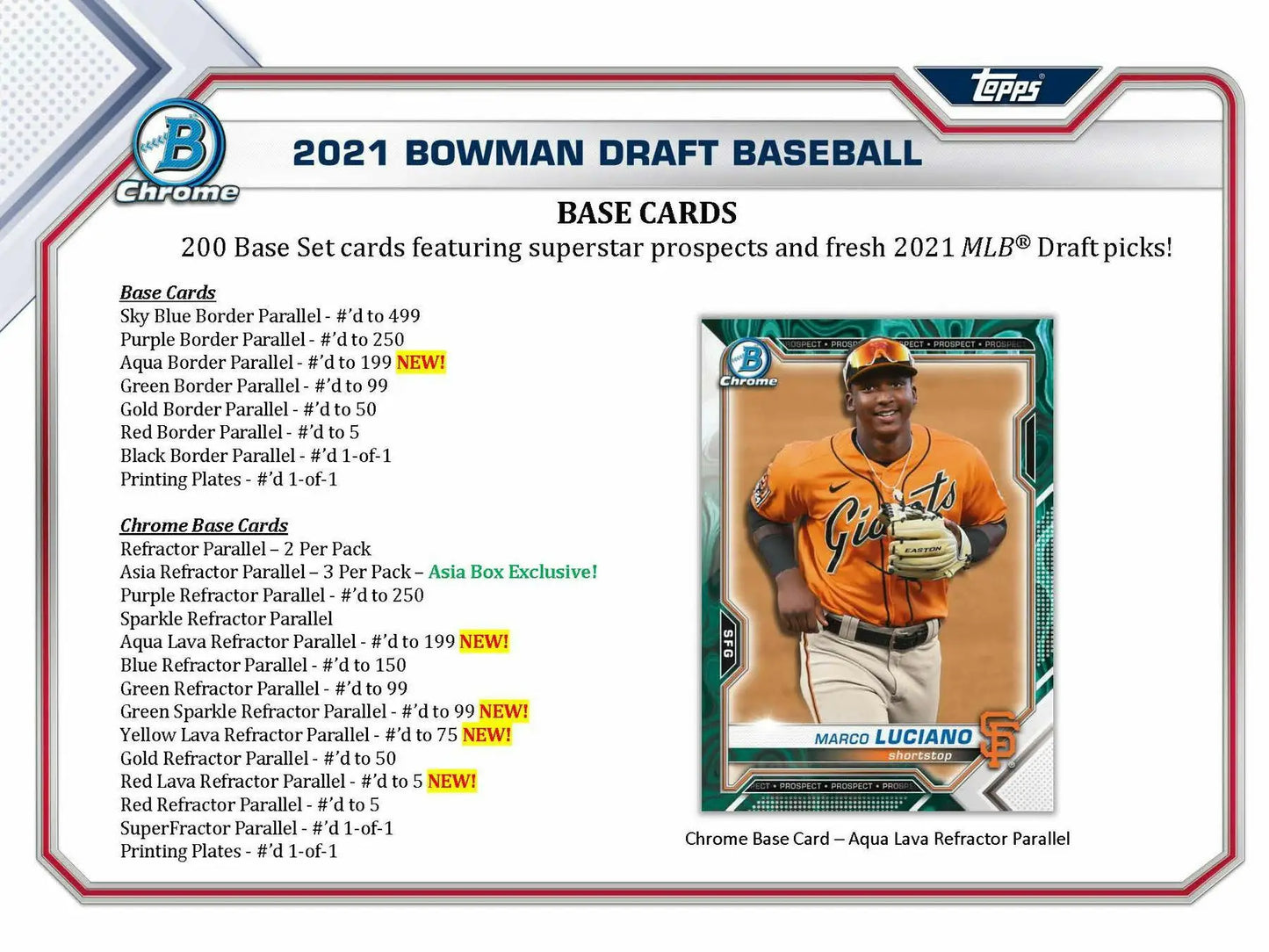 2021 Bowman Draft Baseball card of an Oakland Athletics player in Asia Exclusive Hobby Box