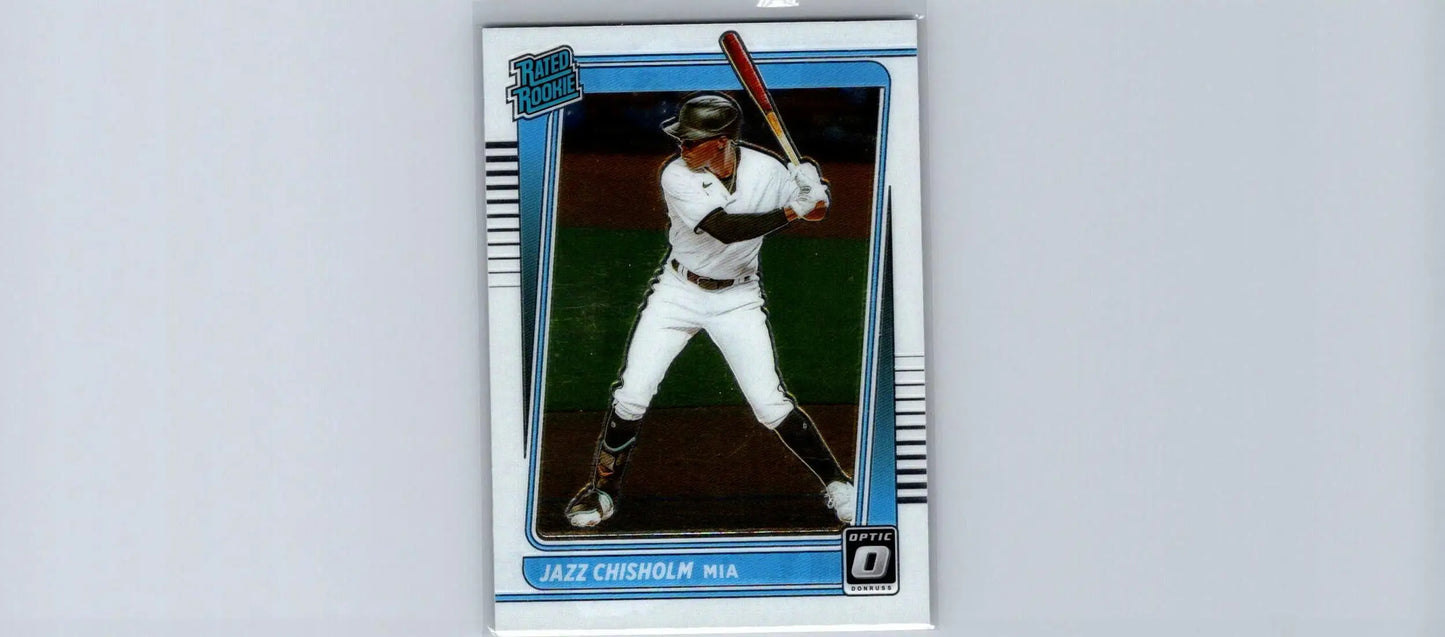 Jazz Chisholm 2021 Donruss Optic #58 baseball trading card featuring vibrant colors
