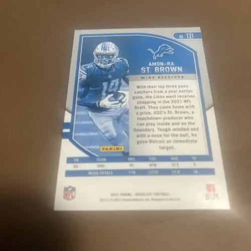 Amon-Ra St. Brown 2021 Panini Absolute Rookies football card for trading cards collectors