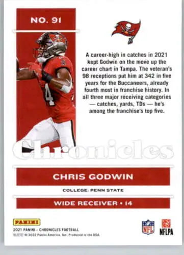 Chris Godwin football card from 2021 Panini Chronicles with original gloss finish