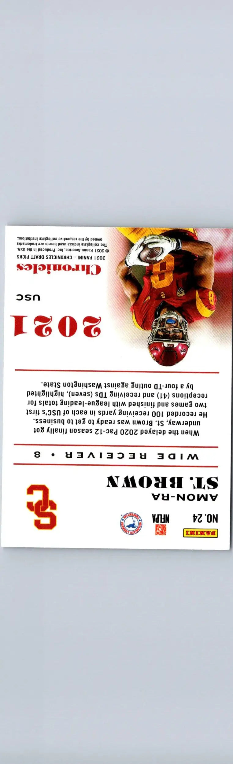 2021 Panini Chronicles Draft Picks Amon-Ra St. Brown football trading card image