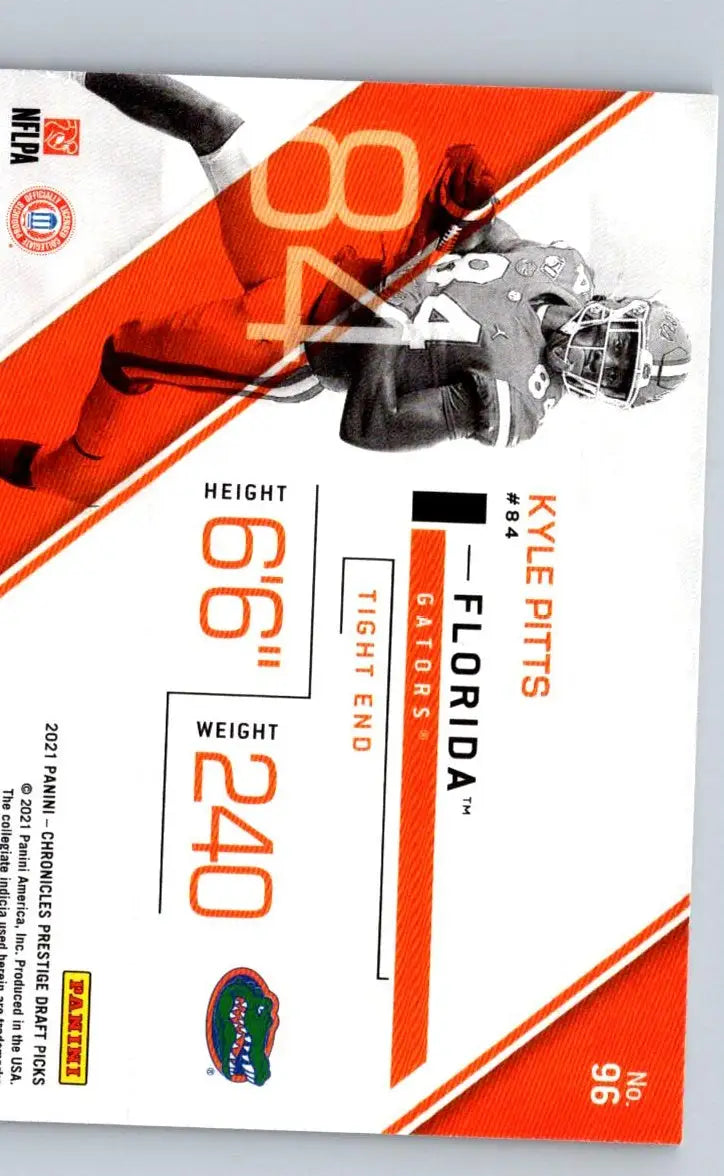Football trading card featuring Kyle Pitts from Panini Chronicles Draft Picks series