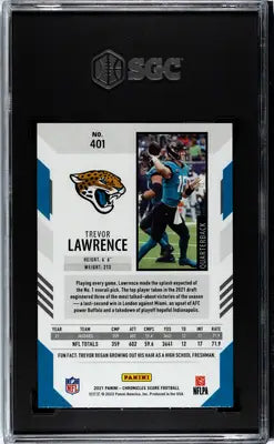 Graded Panini Chronicles Trevor Lawrence football trading card SGC 9.5