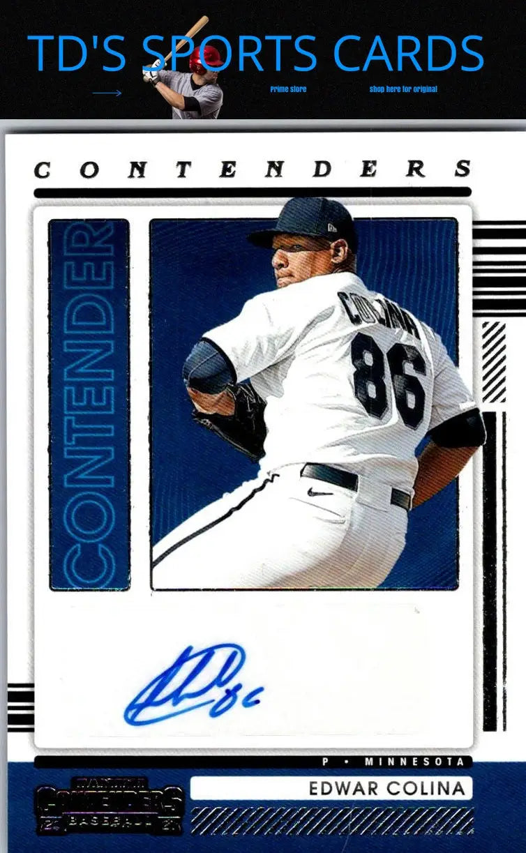 Edwar Colina baseball card from 2021 Panini Contenders featuring Colina Contenders Autographs