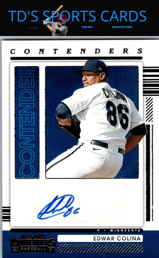 Edwar Colina baseball card from 2021 Panini Contenders featuring Colina Contenders Autographs